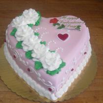 Valentine heart shape fontan cake
